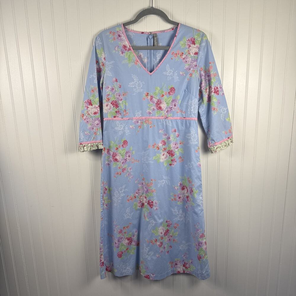 Hanna Andersson Women's Dress 6 Plaid Floral Prairie Core Country Modest Whimsy